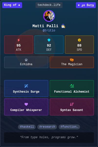 Matti Palli 🧙♂️'s TechDeck Trading Card