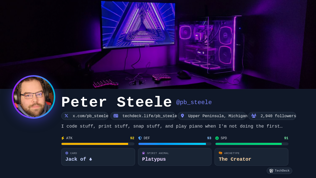 Peter Steele's TechDeck Business Card