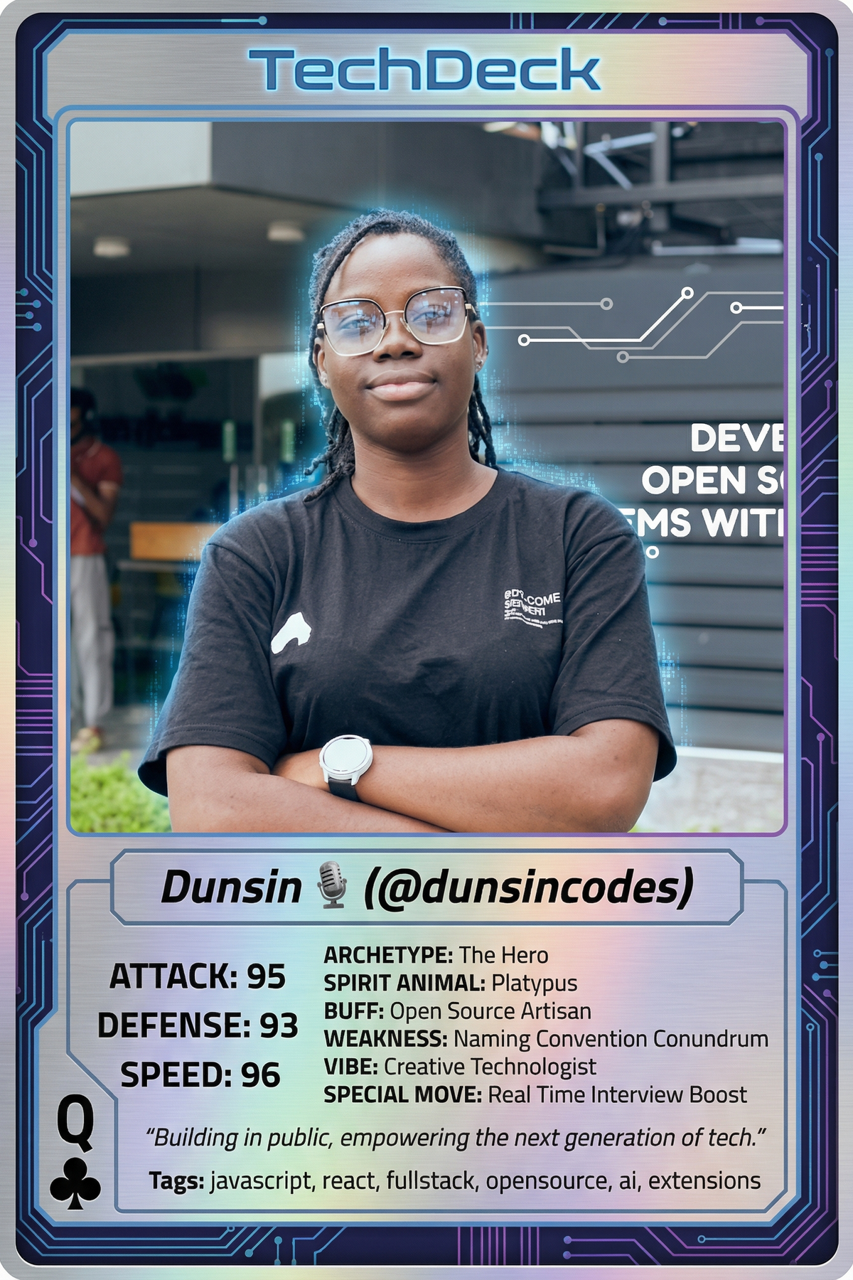 Dunsin🎙️'s TechDeck AI Generated Card