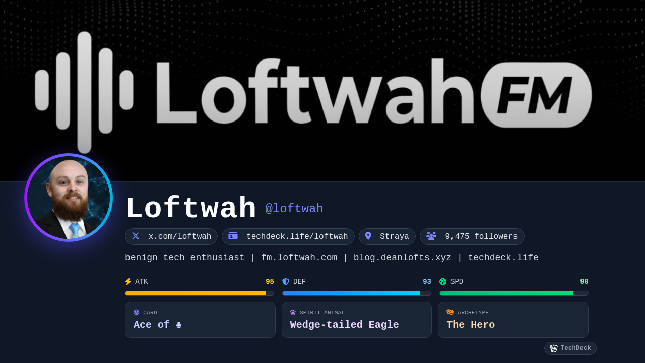 Loftwah's TechDeck Business Card