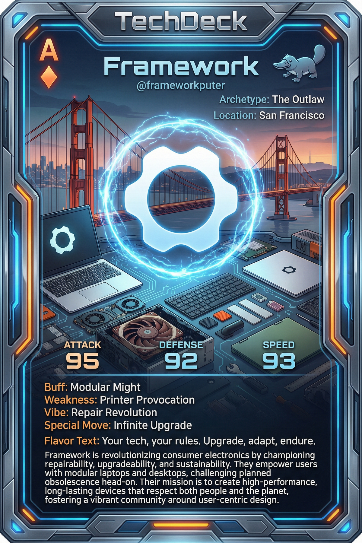 Framework's TechDeck AI Generated Card