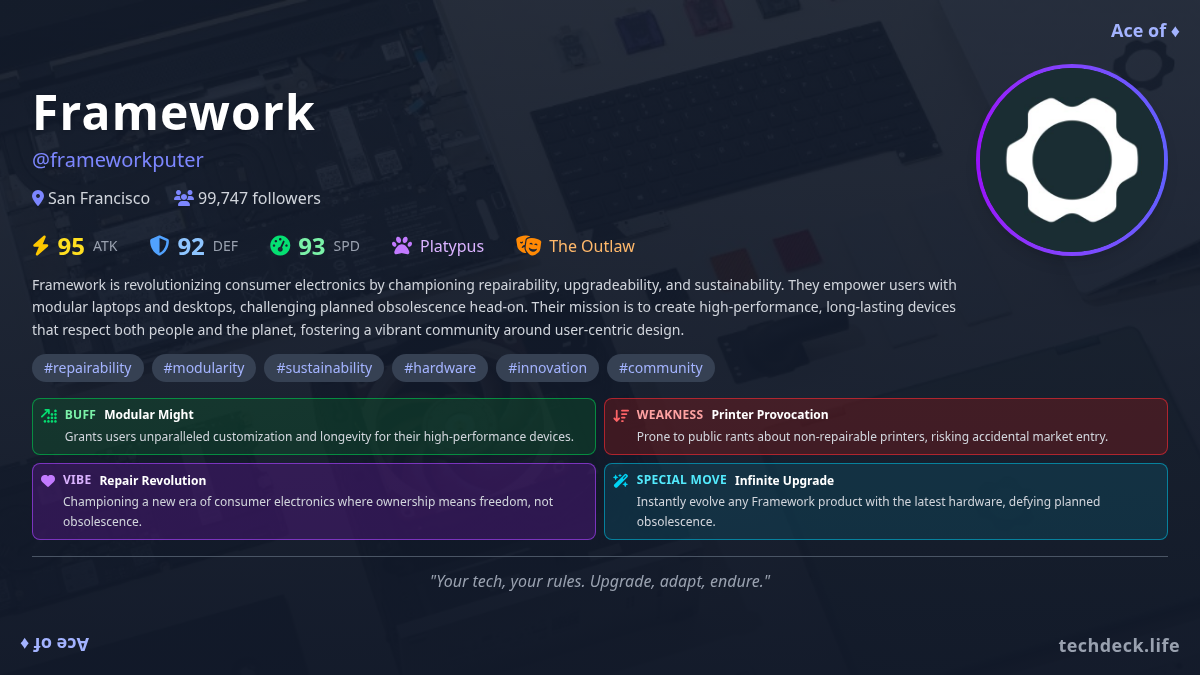 Framework's TechDeck Card
