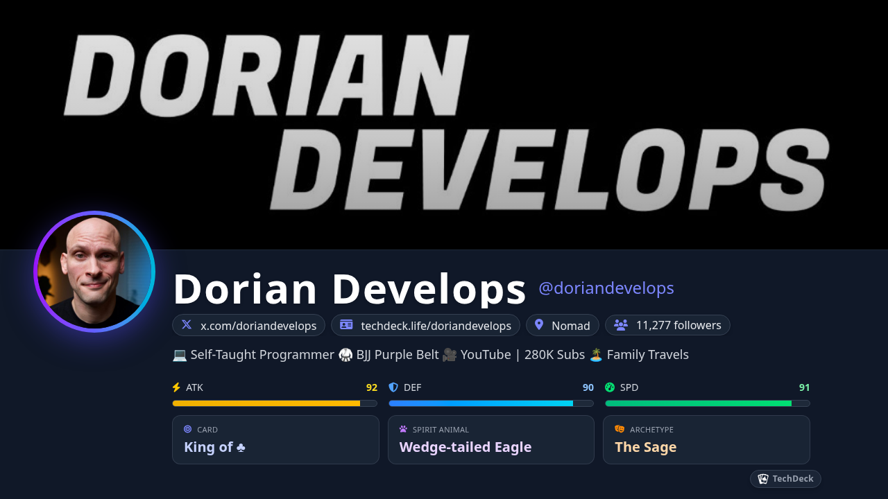 Dorian Develops's TechDeck Business Card