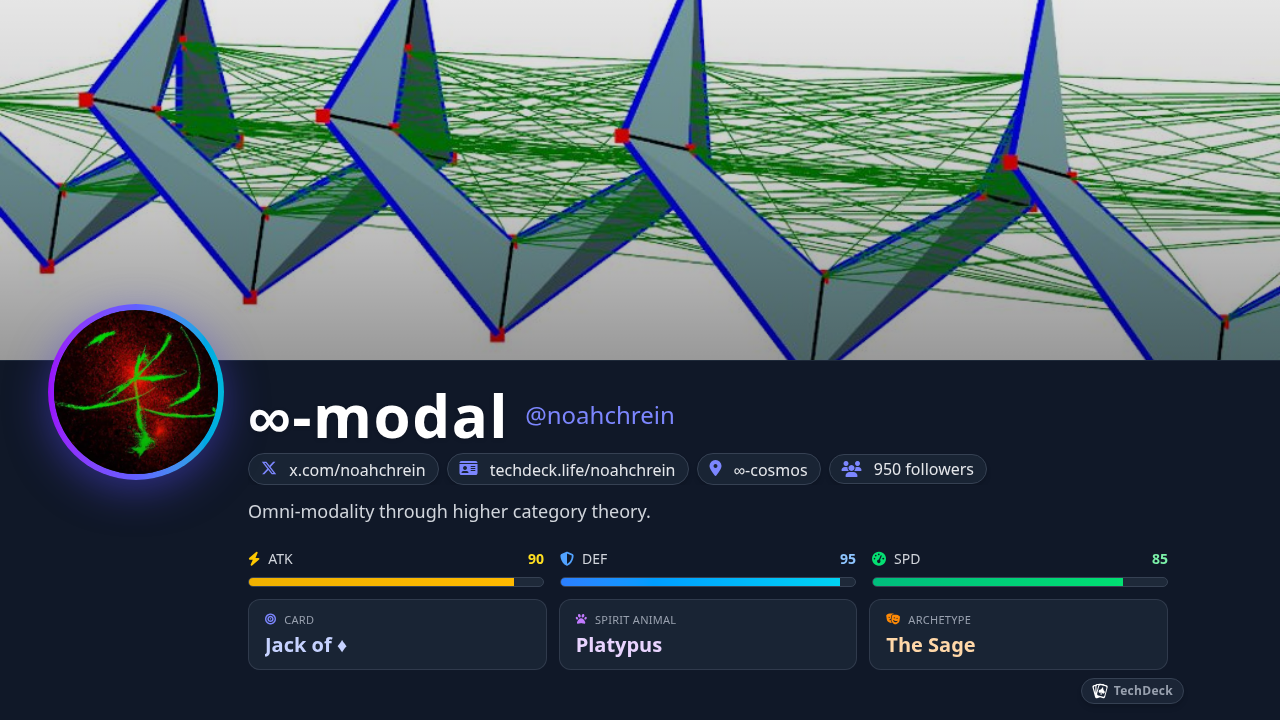 ∞-modal's TechDeck Business Card