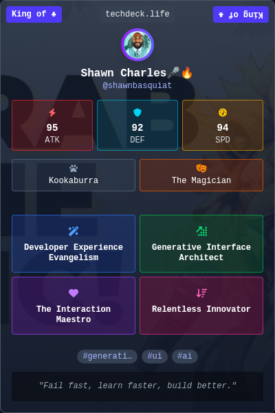 Shawn Charles🎤🔥's TechDeck Trading Card