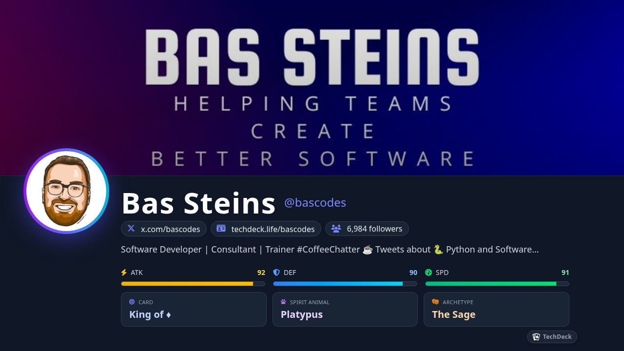 Bas Steins's TechDeck Business Card