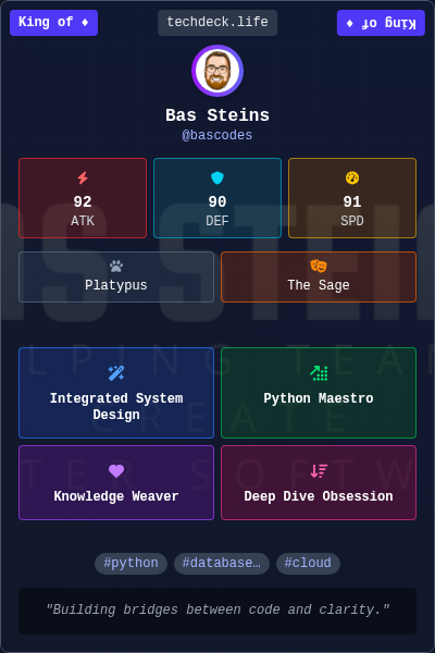 Bas Steins's TechDeck Trading Card