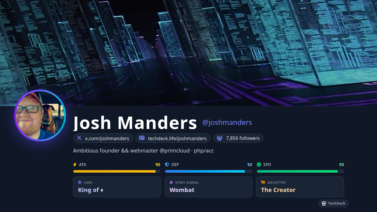 Josh Manders's TechDeck Business Card