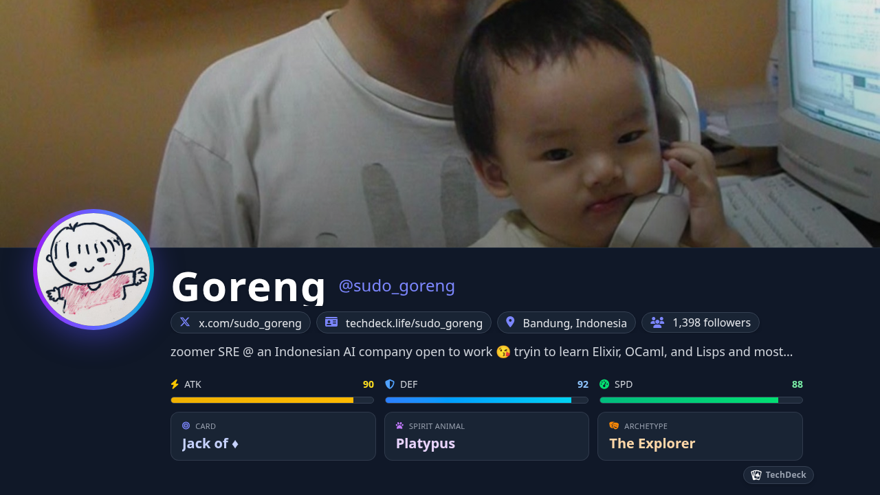 Goreng's TechDeck Business Card