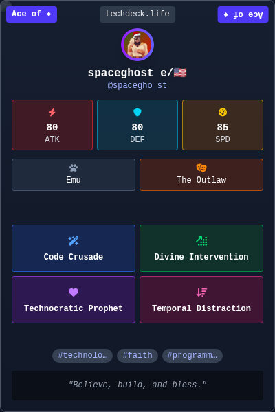 spaceghost e/πΊπΈ's TechDeck Trading Card