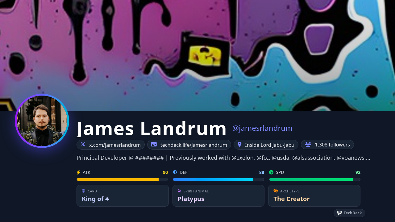 James Landrum's TechDeck Business Card