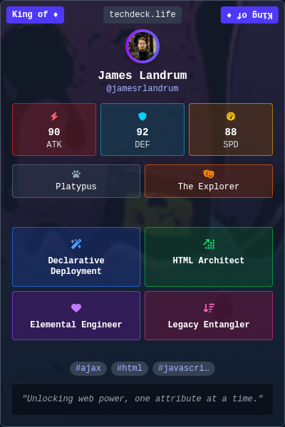 James Landrum's TechDeck Trading Card