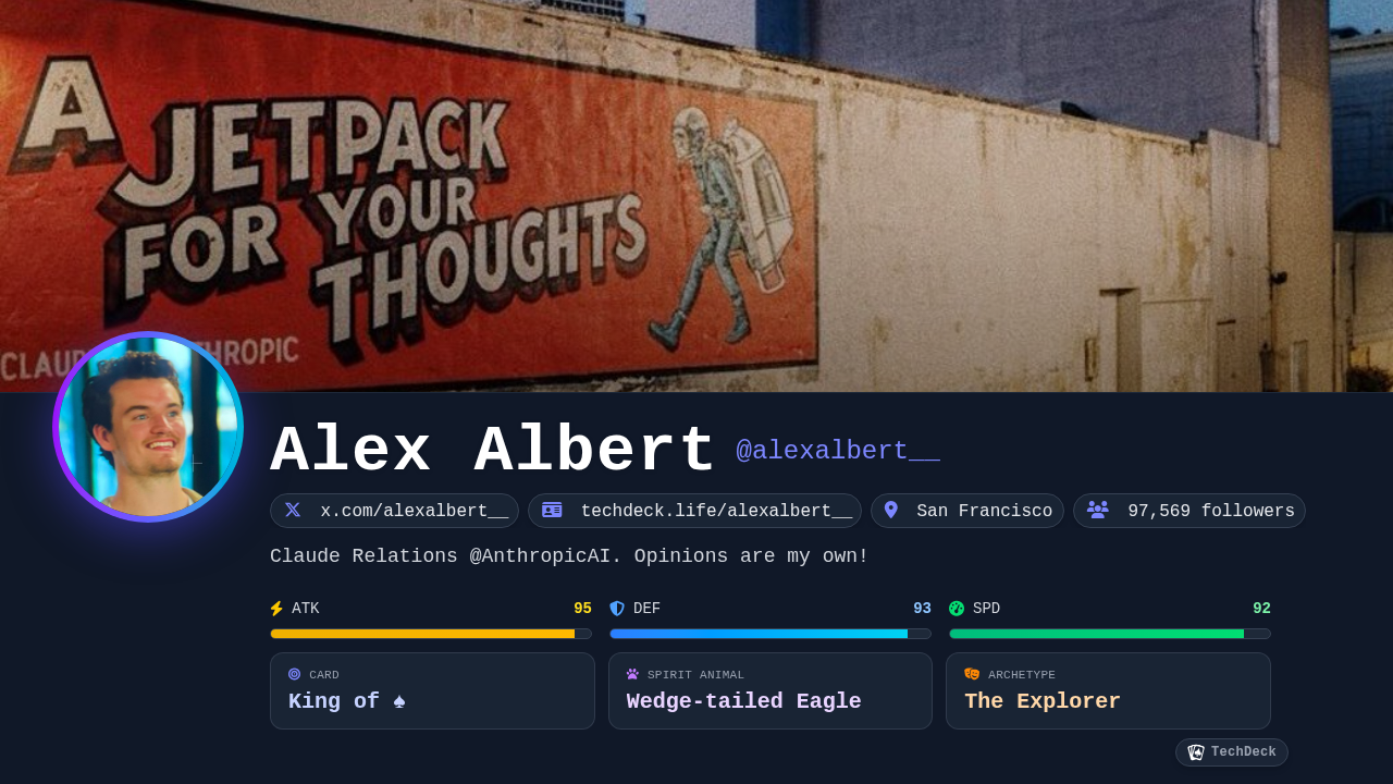 Alex Albert's TechDeck Business Card