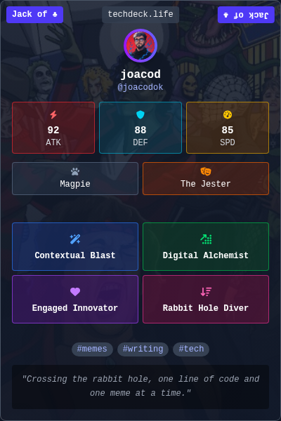 joacod's TechDeck Trading Card