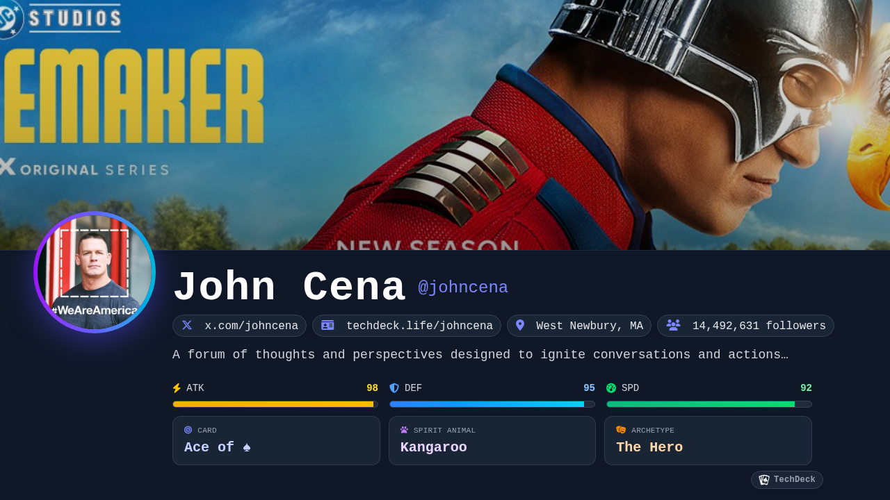 John Cena's TechDeck Business Card