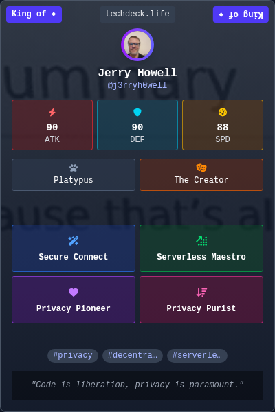 Jerry Howell's TechDeck Trading Card