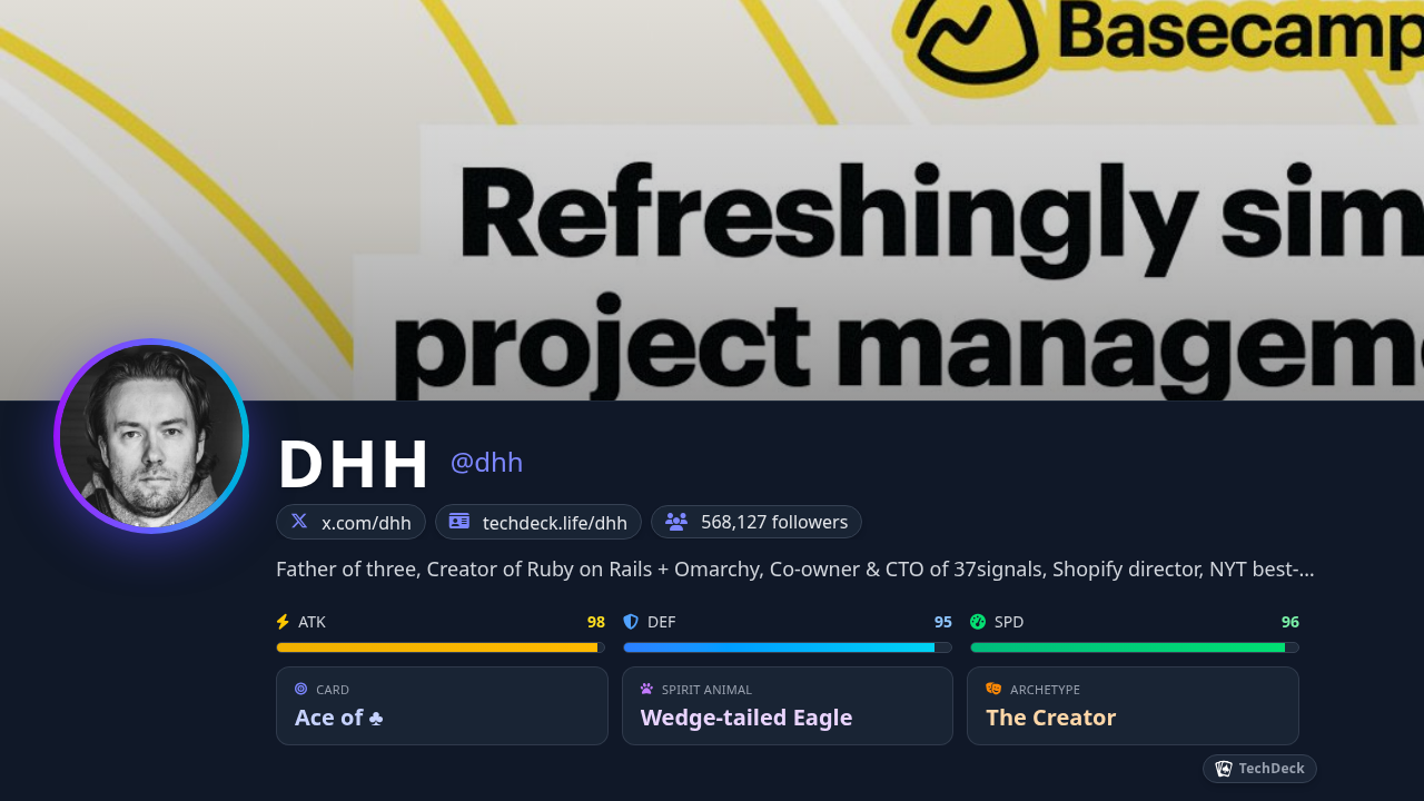 DHH's TechDeck Business Card