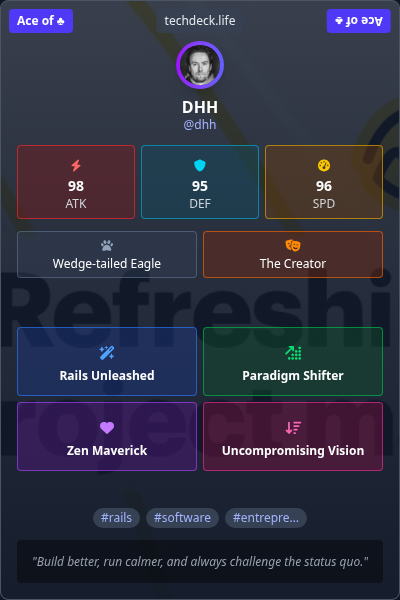 DHH's TechDeck Trading Card