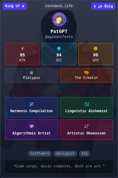 PatGPT's TechDeck Trading Card
