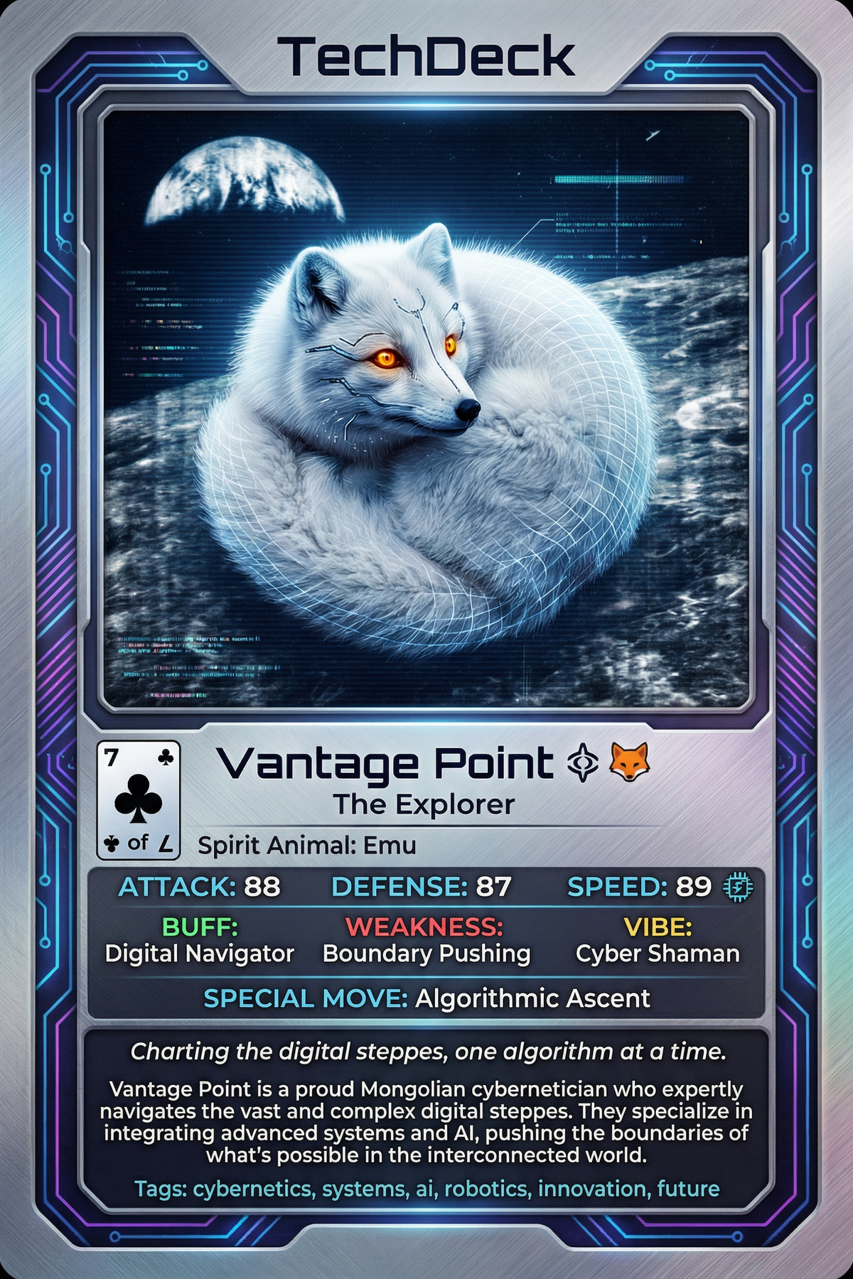 Vantage Point ⨖ 🦊's TechDeck AI Generated Card