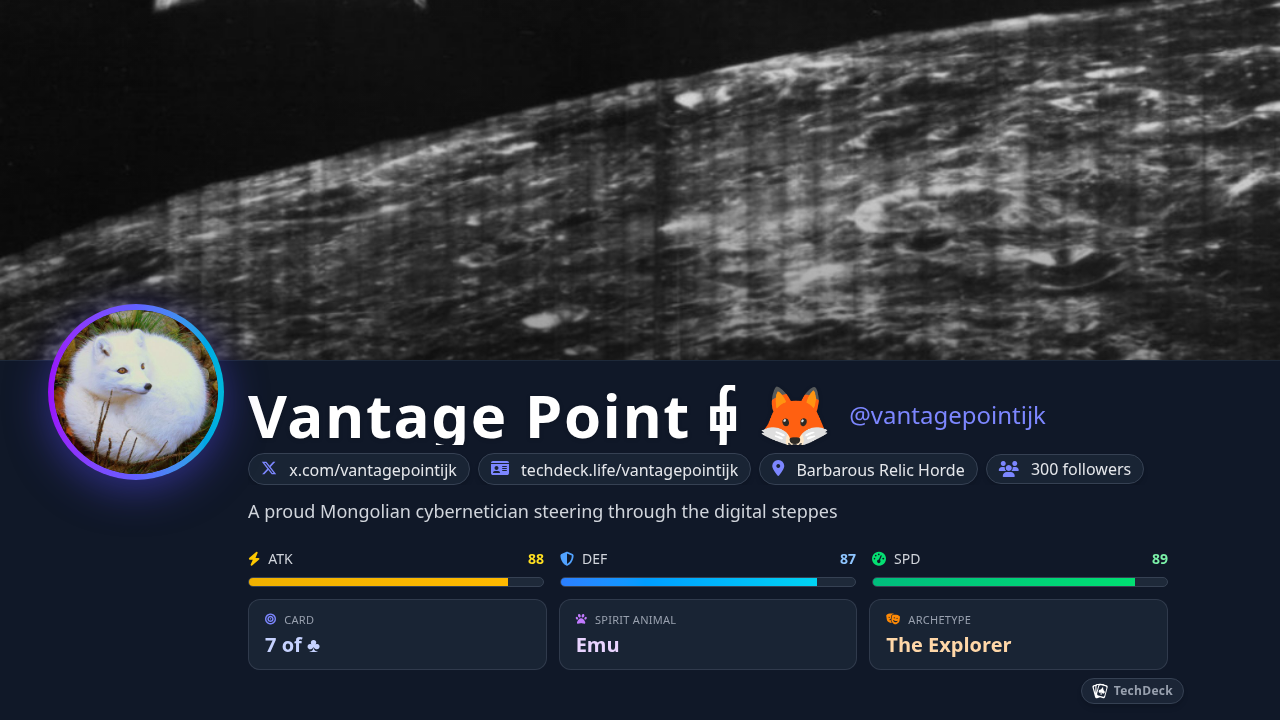 Vantage Point ⨖ 🦊's TechDeck Business Card