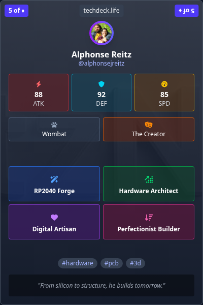 Alphonse Reitz's TechDeck Trading Card