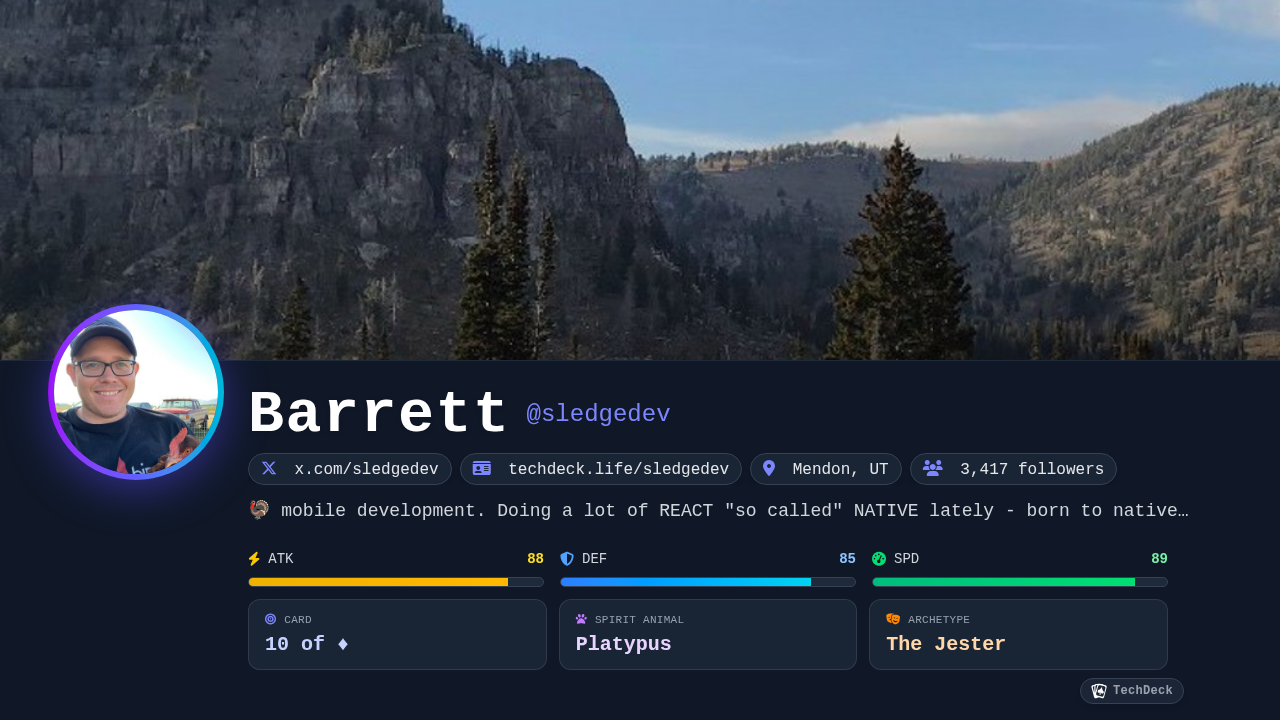 Barrett's TechDeck Business Card