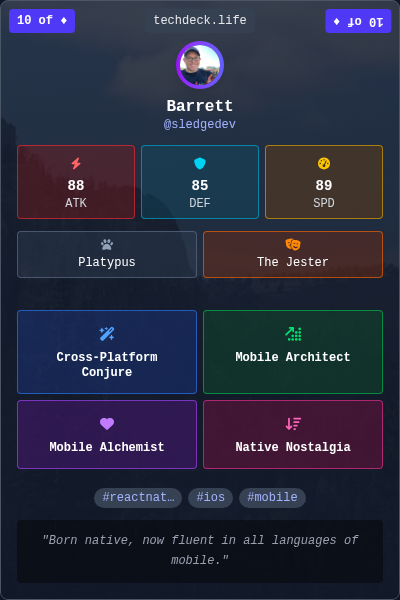 Barrett's TechDeck Trading Card