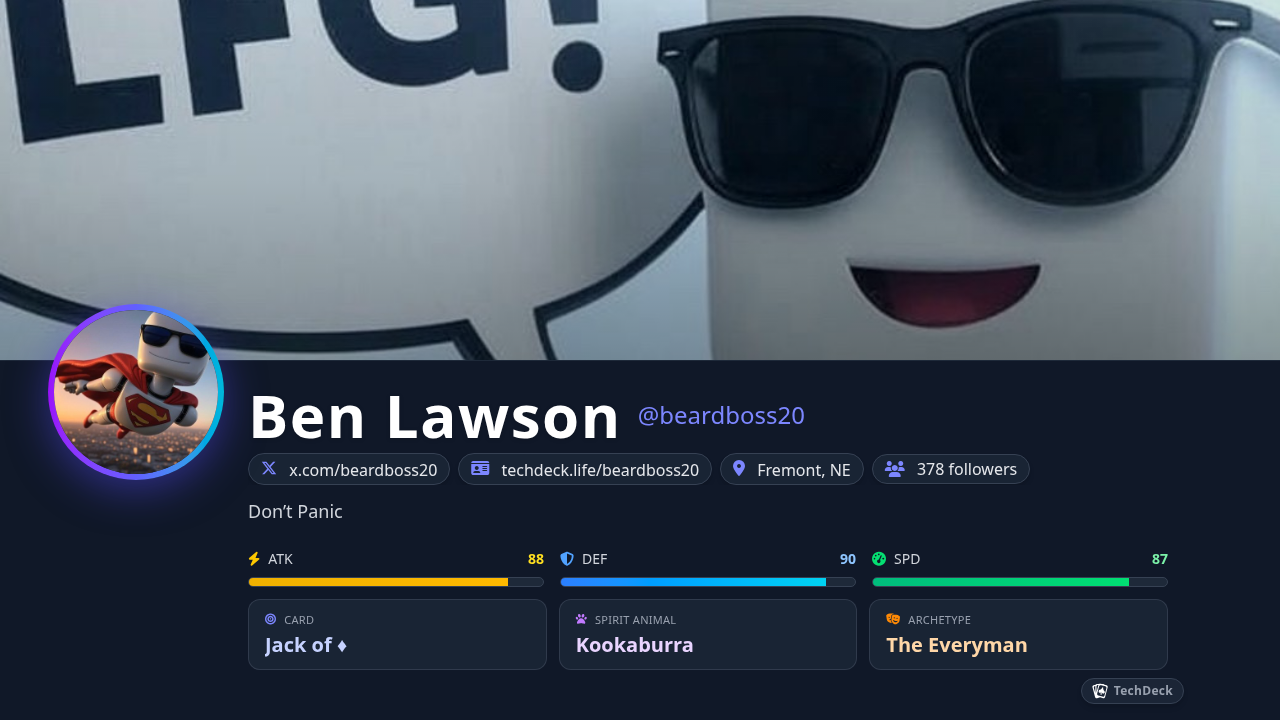 Ben Lawson's TechDeck Business Card