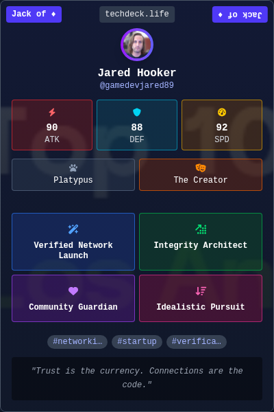 Jared Hooker's TechDeck Trading Card