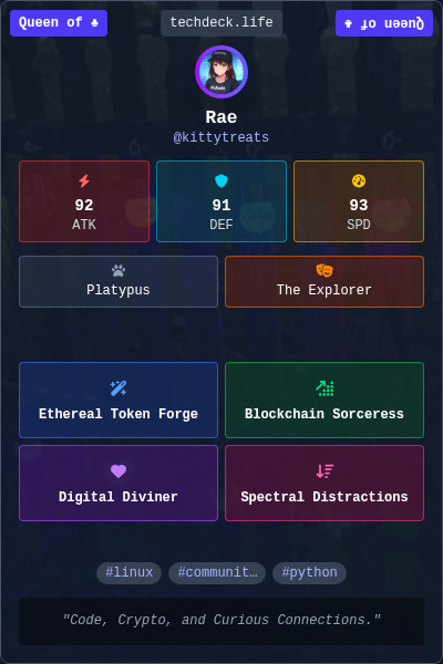 Rae's TechDeck Trading Card