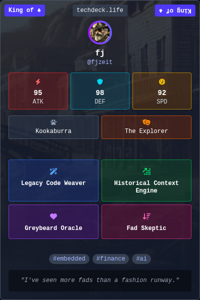 fj's TechDeck Trading Card
