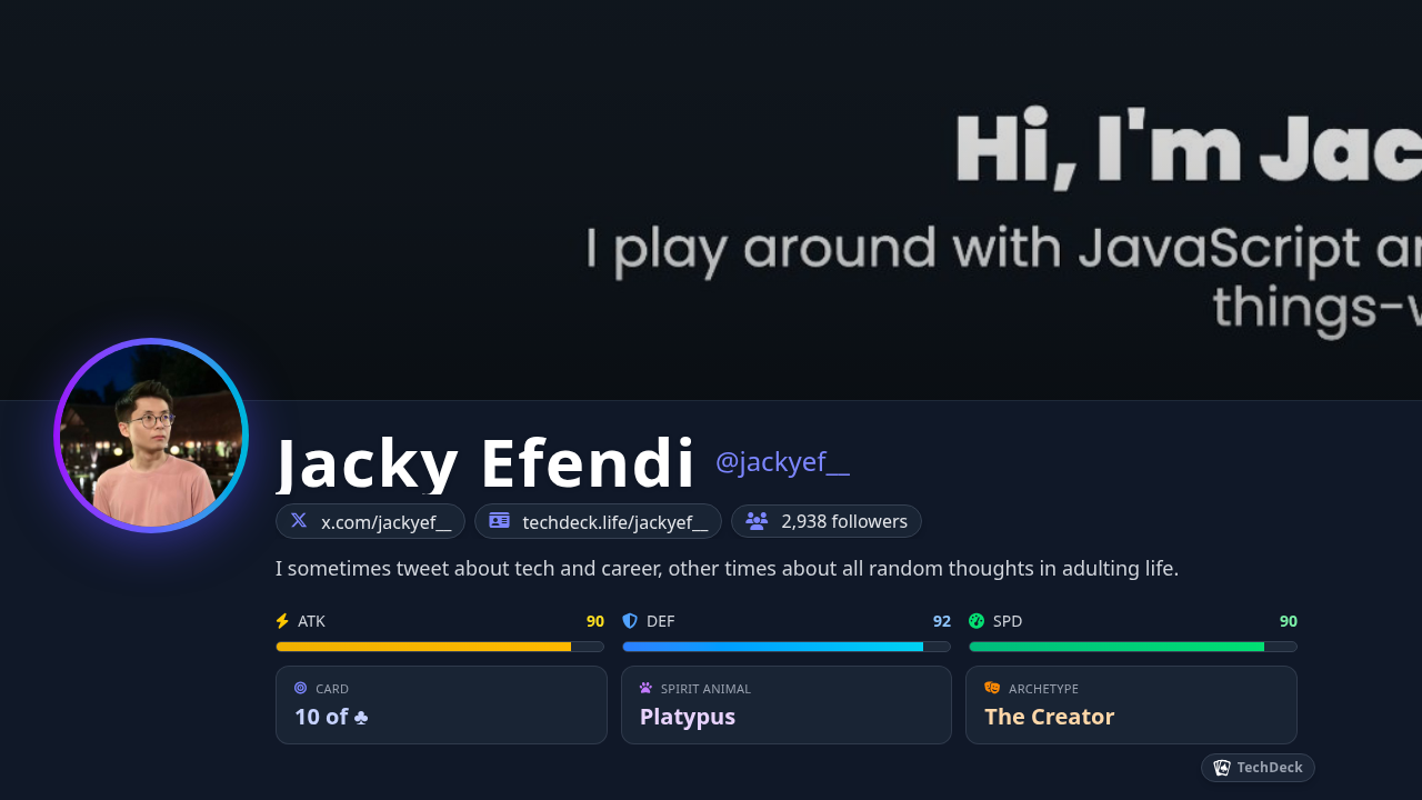 Jacky Efendi's TechDeck Business Card