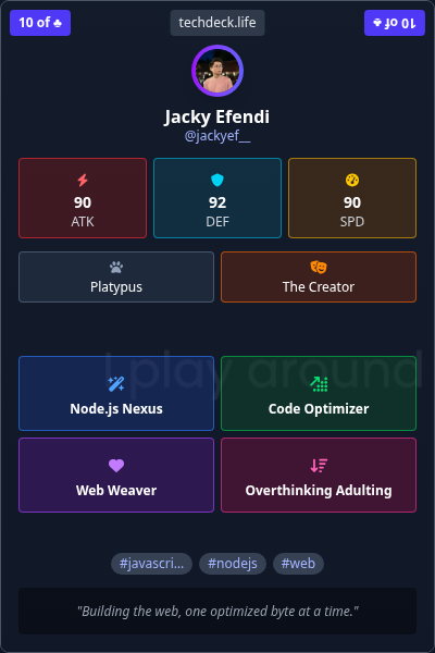 Jacky Efendi's TechDeck Trading Card