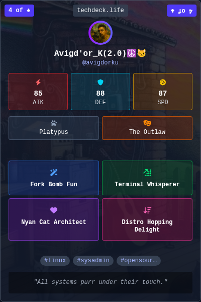 Avigd'or_K(2.0)☮️😼's TechDeck Trading Card
