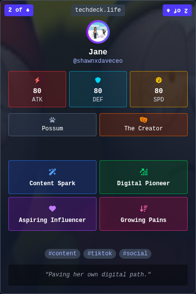 Jane's TechDeck Trading Card