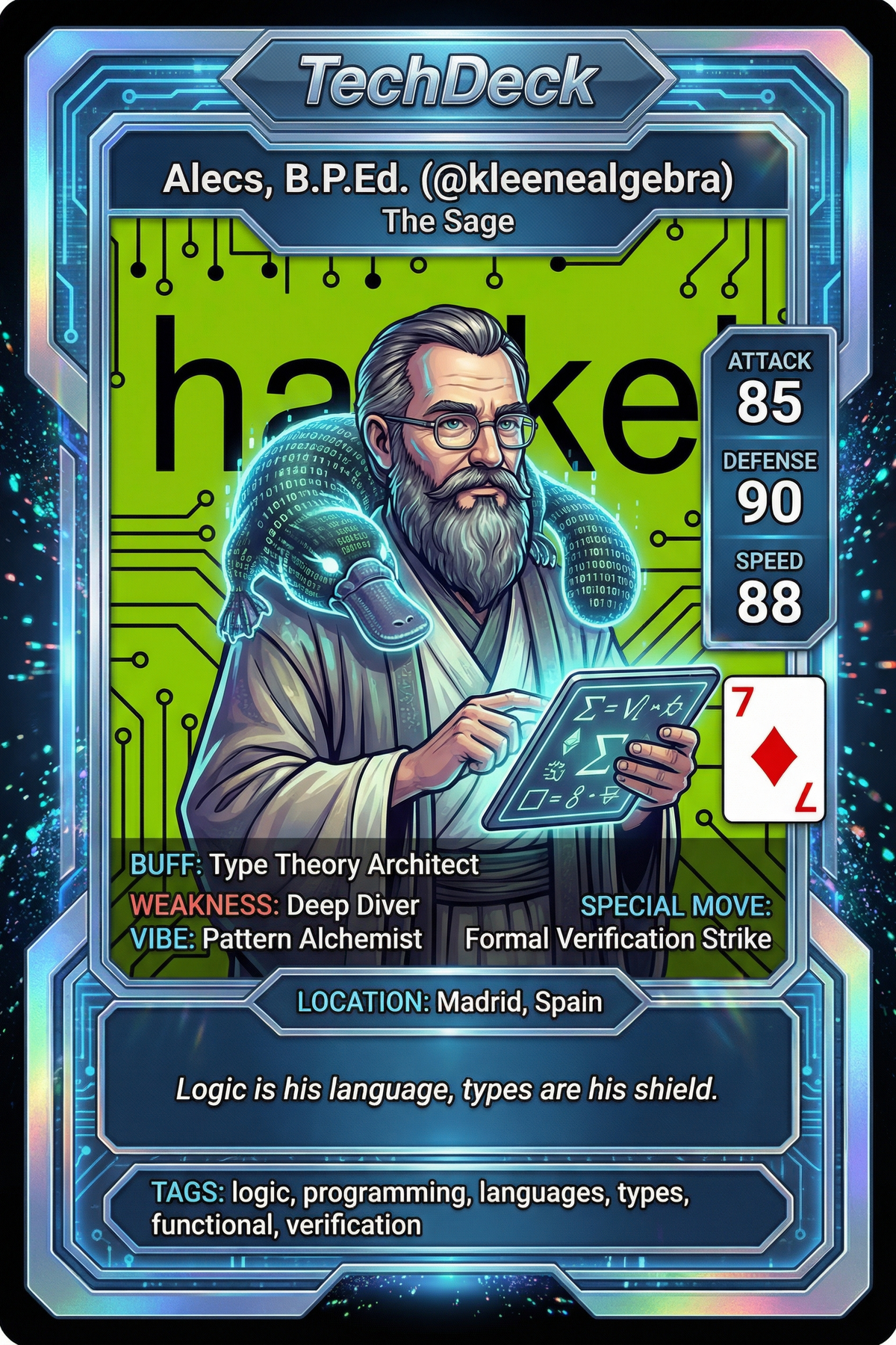 Alecs, B.P.Ed.'s TechDeck AI Generated Card