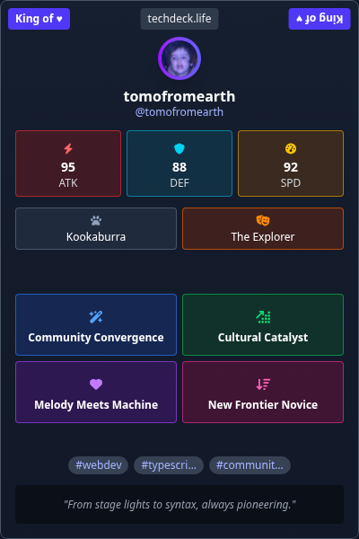 tomofromearth's TechDeck Trading Card