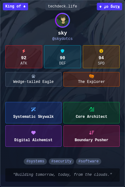 sky's TechDeck Trading Card