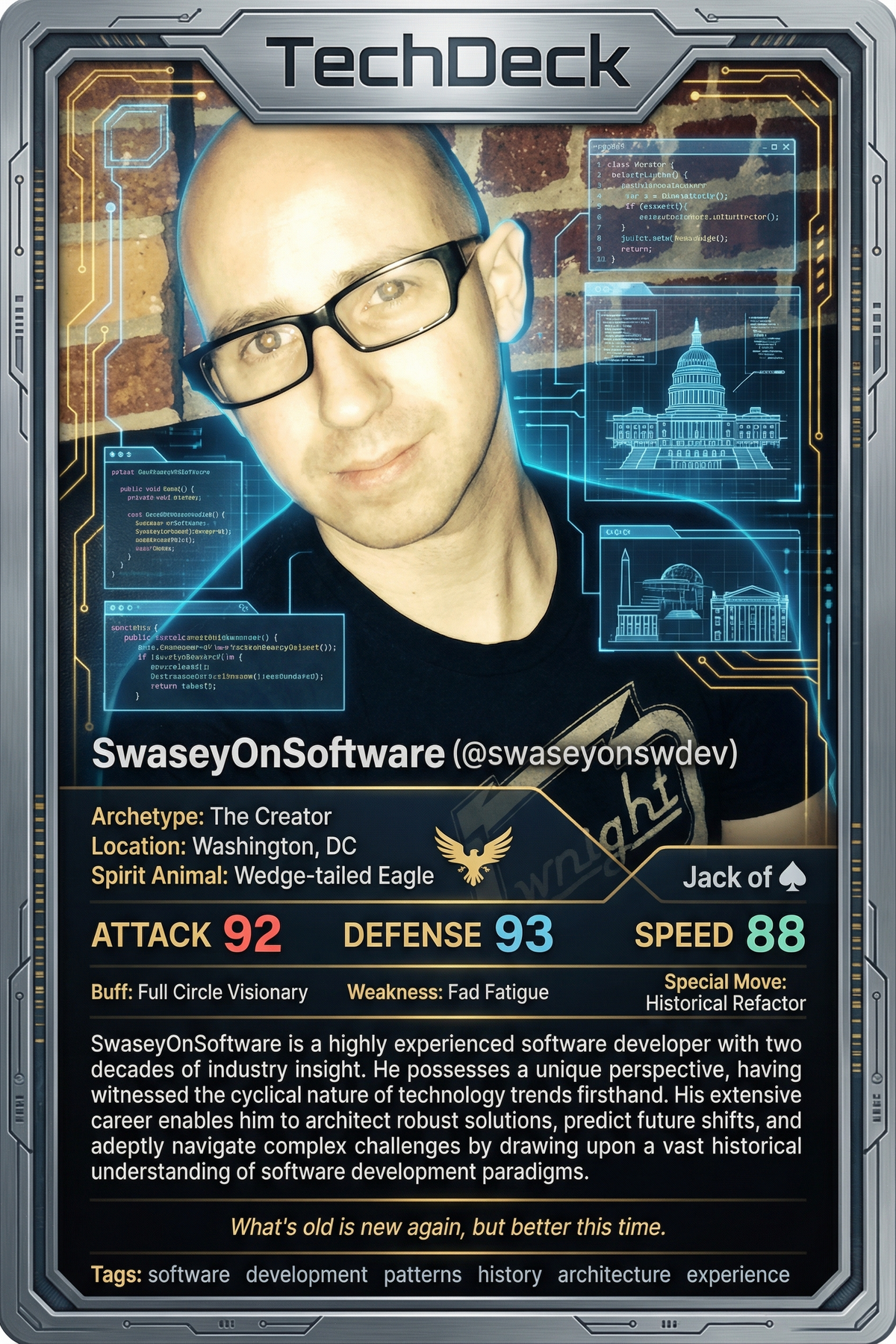 SwaseyOnSoftware's TechDeck AI Generated Card