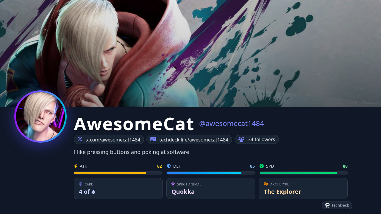 AwesomeCat's TechDeck Business Card