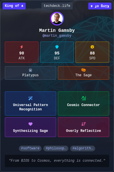 Martin Gamsby's TechDeck Trading Card