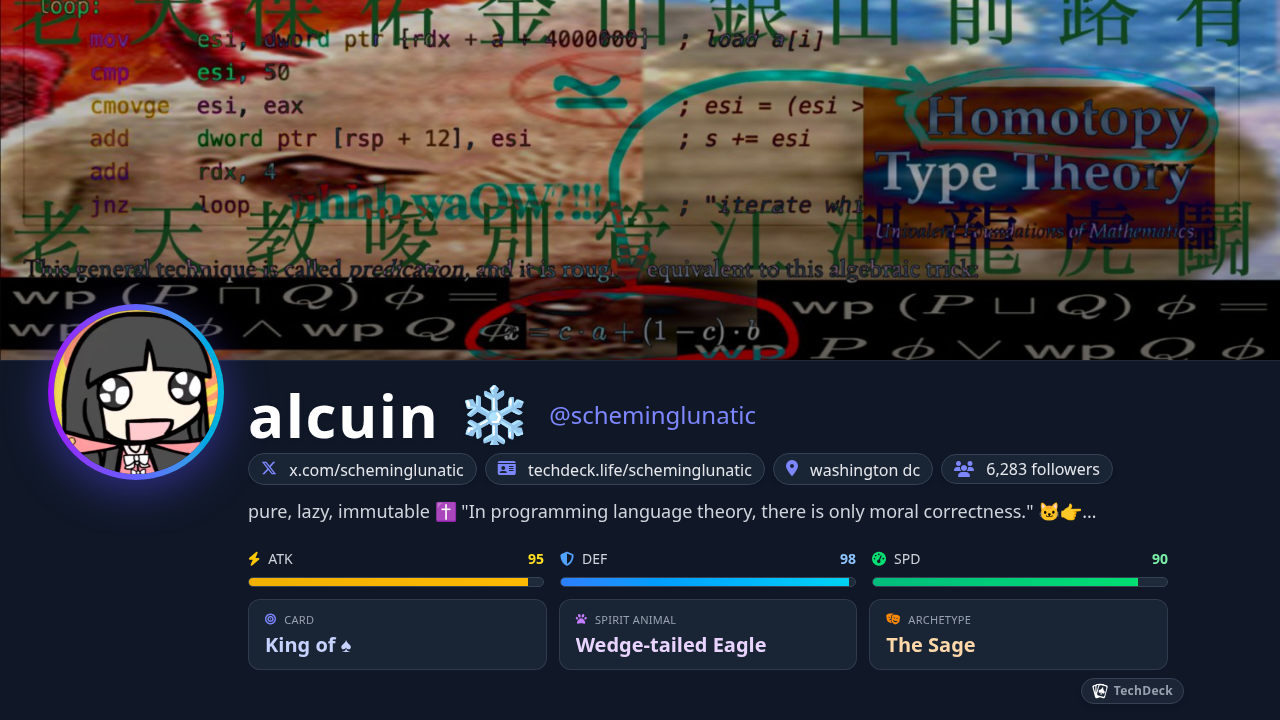 alcuin ❄️'s TechDeck Business Card