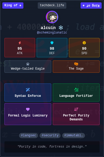 alcuin ❄️'s TechDeck Trading Card