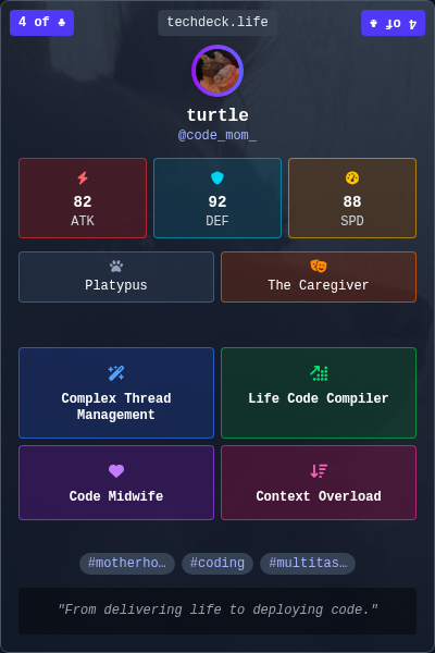turtle's TechDeck Trading Card