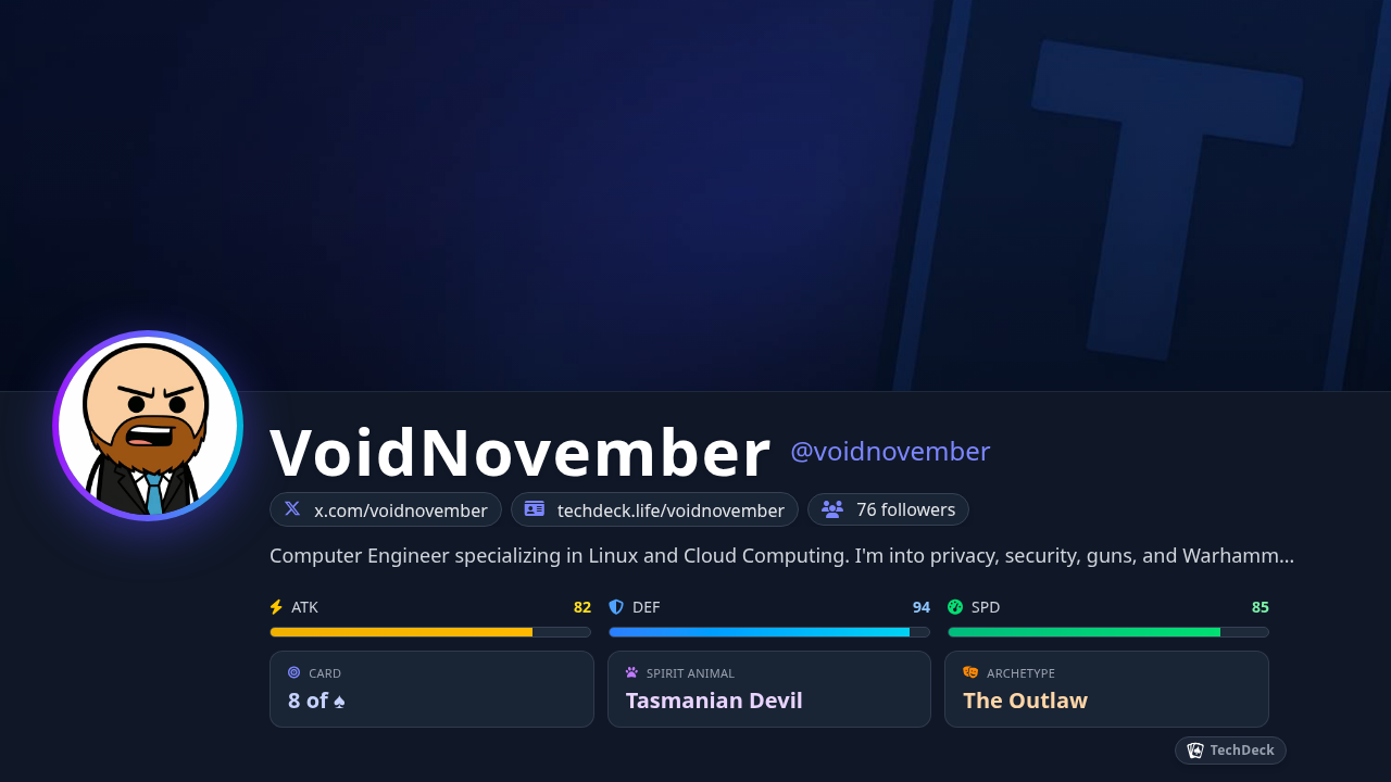 VoidNovember's TechDeck Business Card