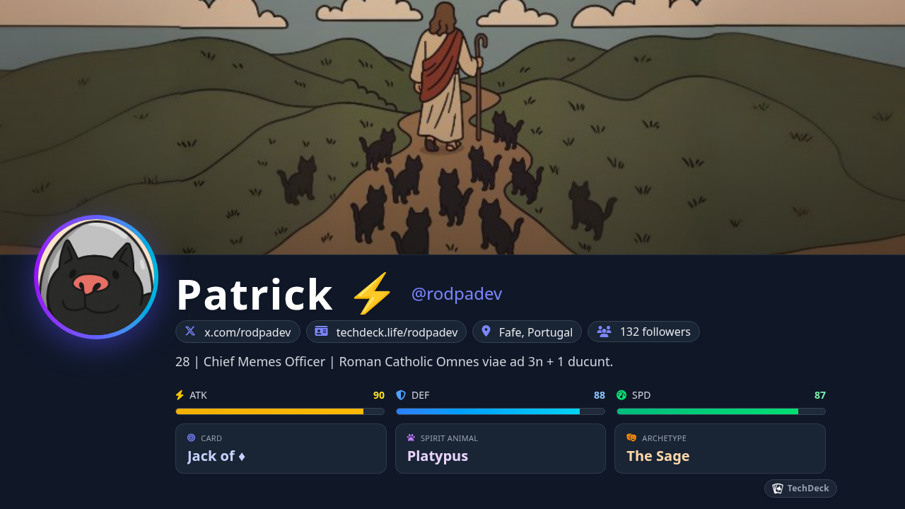 Patrick ⚡'s TechDeck Business Card