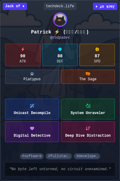 Patrick ⚡ (𝗼𝘀𝘀/𝗮𝗰𝗰)'s TechDeck Trading Card