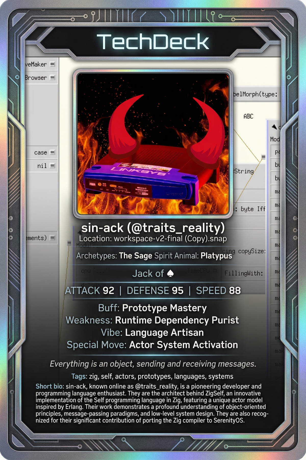 sin-ack's TechDeck AI Generated Card