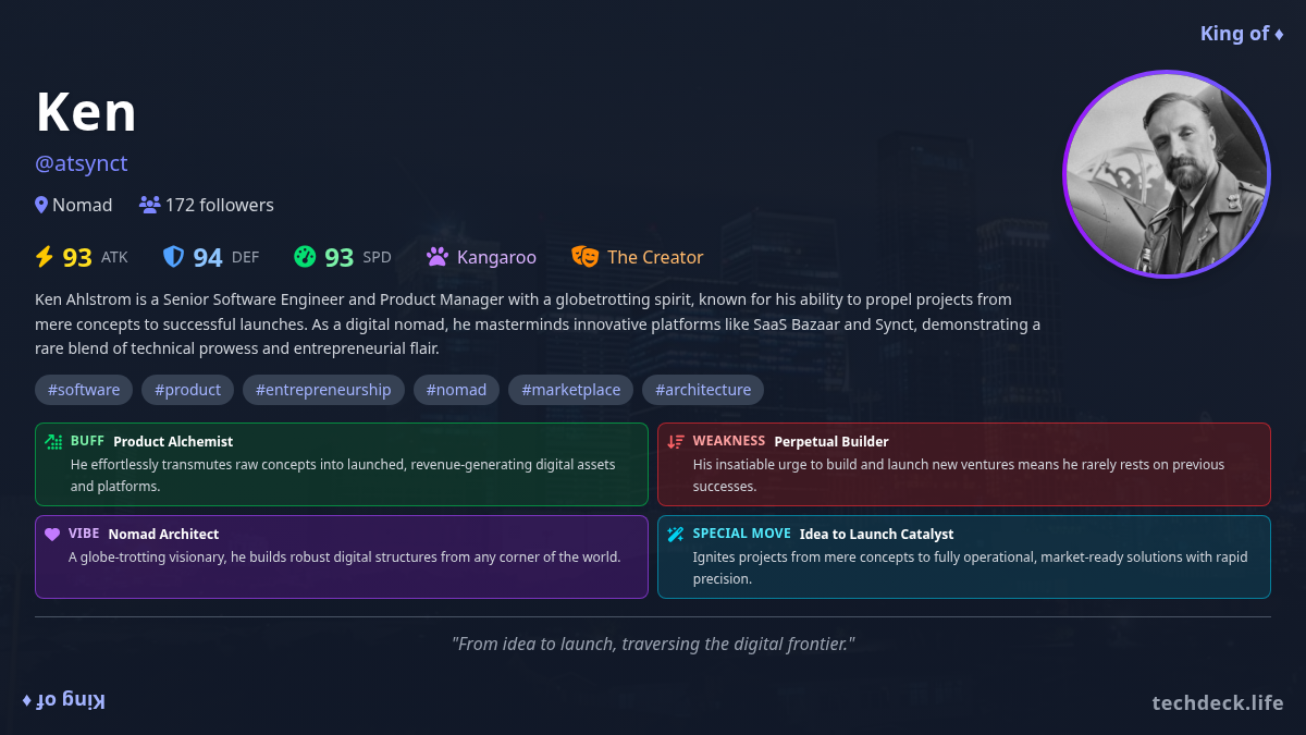 Ken's TechDeck Profile Card